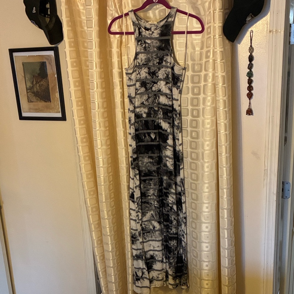 Rolla Coster Black and White Tie-Dye Maxi Dress